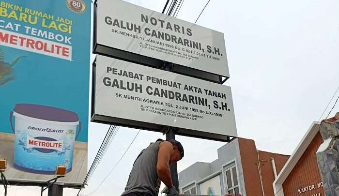 Plang Papan Nama Notaris Subang