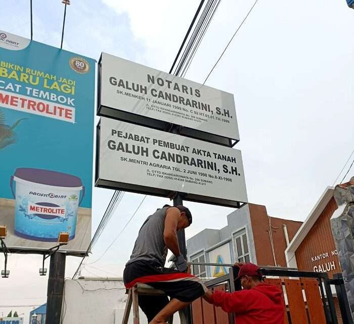 Plang Papan Nama Notaris Subang