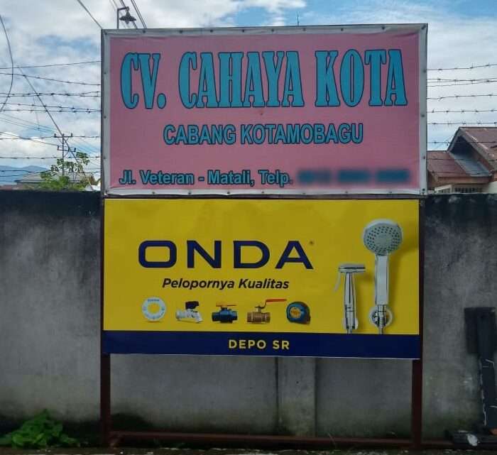 Papan Nama Onda Kotamobagu